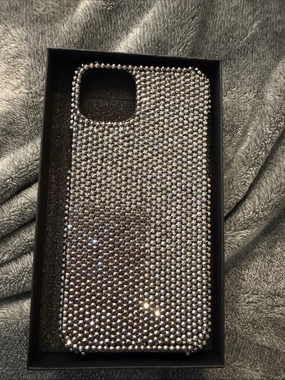 Sparkling Silver Rhinestone Phone Case 14 pro max